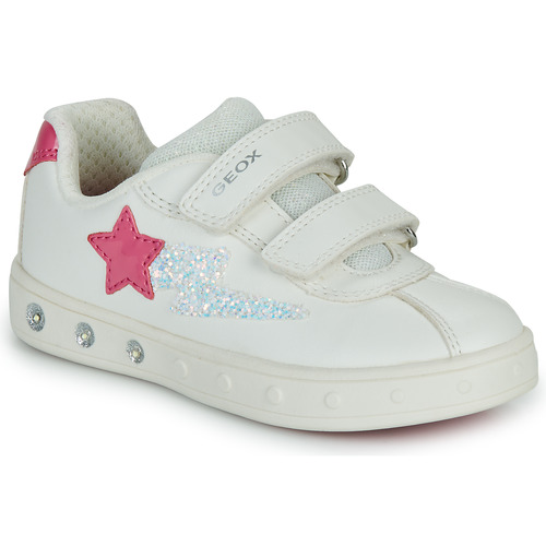 Schoenen Meisjes Lage sneakers Geox J SKYLIN GIRL Wit / Roze