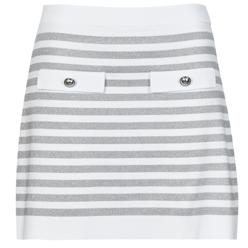 Textiel Dames Rokken MICHAEL Michael Kors ECO MINI SKIRT WITH PKT Wit / Zilver