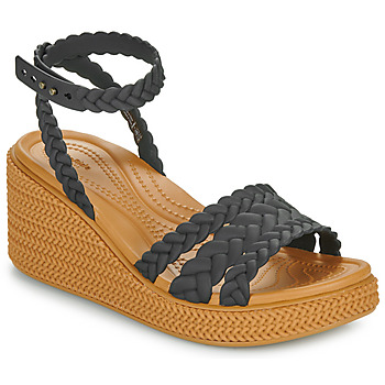 Schoenen Dames Sandalen / Open schoenen Crocs Brooklyn Woven Ankle Strap Wdg Zwart