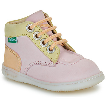 Schoenen Meisjes Hoge sneakers Kickers KICKICONIC Roze / Geel / Apricot