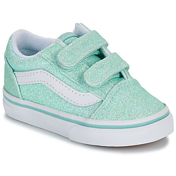 Schoenen Meisjes Lage sneakers Vans Old Skool V GLITTER PASTEL BLUE Blauw / Groen