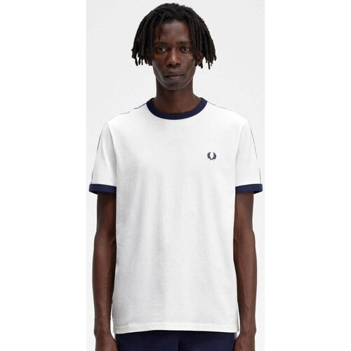 Textiel Heren T-shirts korte mouwen Fred Perry M4620 Wit