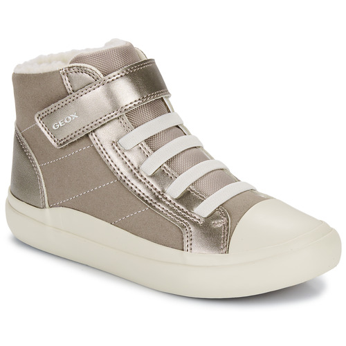 Schoenen Meisjes Hoge sneakers Geox J GISLI GIRL Beige / Goud