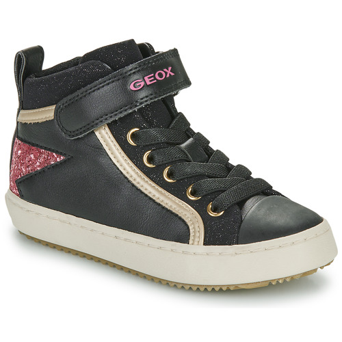 Schoenen Meisjes Hoge sneakers Geox J KALISPERA GIRL Zwart / Roze