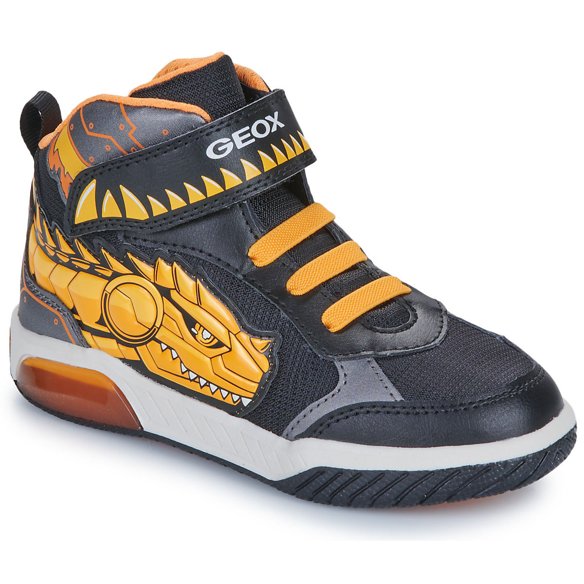 Schoenen Jongens Hoge sneakers Geox J INEK BOY Zwart / Geel