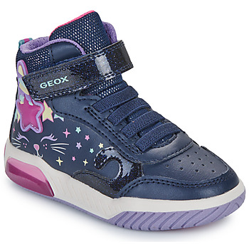 Schoenen Meisjes Hoge sneakers Geox J INEK GIRL Marine / Multicolour