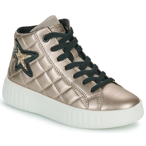 Schoenen Meisjes Hoge sneakers Geox J MIKIROSHI GIRL Goud / Zwart