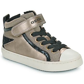 Schoenen Meisjes Hoge sneakers Geox J KALISPERA GIRL Goud / Zwart