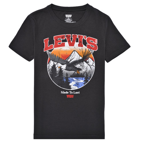 Textiel Jongens T-shirts korte mouwen Levi's LVB SOAR LIKE AN EAGLE TEE Zwart