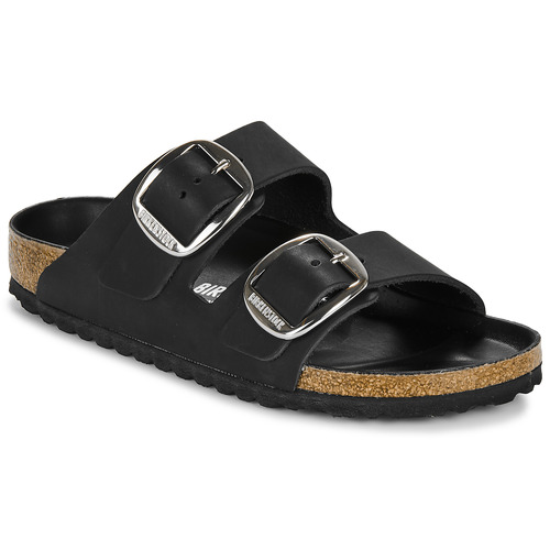 Schoenen Dames Leren slippers Birkenstock Arizona Big Buckle LEOI Black HEX Zwart