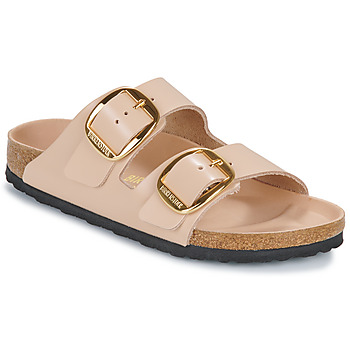 Schoenen Dames Leren slippers Birkenstock Arizona BB LENA High Shine New Beige HEX Roze