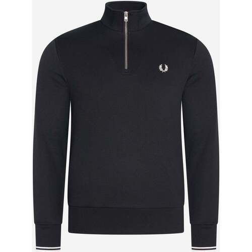 Textiel Heren Truien Fred Perry Half zip sweatshirt Zwart