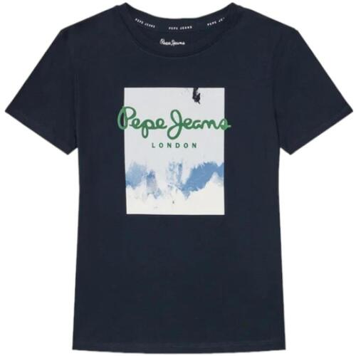 Textiel Jongens T-shirts korte mouwen Pepe jeans  Blauw