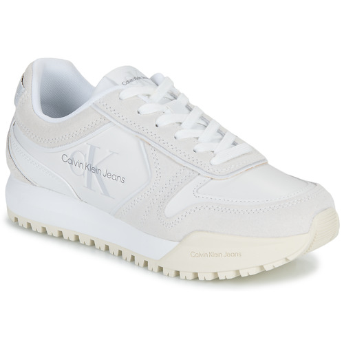 Schoenen Dames Lage sneakers Calvin Klein Jeans TOOTHY RUNNER IRREGULARLINES Wit