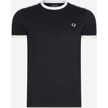 Textiel Heren T-shirts & Polo’s Fred Perry Taped ringer t-shirt Zwart