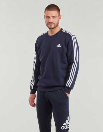 Textiel Heren Sweaters / Sweatshirts Adidas Sportswear Essentials Fleece 3-Stripes Sweatshirt Marine