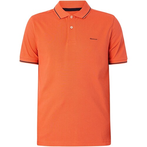 Textiel Heren Polo's korte mouwen Gant Fooien piqué poloshirt Orange