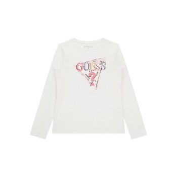 Textiel Meisjes T-shirts met lange mouwen Guess LS T SHIRT Wit