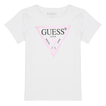 Textiel Meisjes T-shirts korte mouwen Guess SECRA Wit