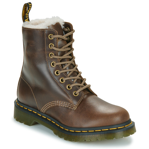 Schoenen Dames Laarzen Dr. Martens 1460 Pascal Serena Dark Khaki Orleans Brown