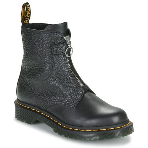 Schoenen Dames Laarzen Dr. Martens 1460 Pascal Frnt Zip Black Wanama & Black Milled Nappa Zwart