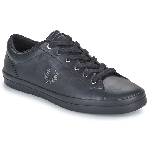 Fred Perry BASELINE LEATHER Zwart / Groen