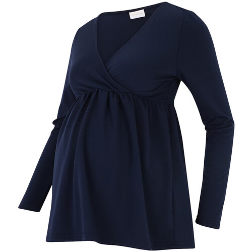 Textiel Dames Tops / Blousjes Mamalicious  Blauw