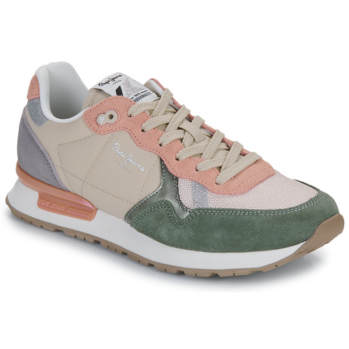 Schoenen Dames Lage sneakers Pepe jeans BRIT MIXT W Beige / Roze / Groen