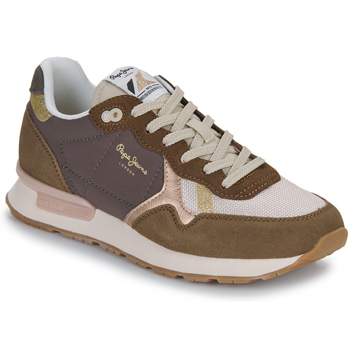 Schoenen Dames Lage sneakers Pepe jeans BRIT MIXT W Brown / Beige