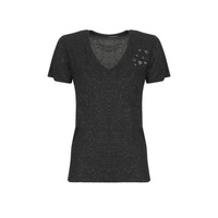 Textiel Dames T-shirts korte mouwen Ikks TS MC V STRAIGHT Zwart