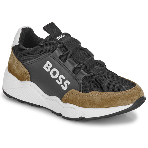 Schoenen Jongens Lage sneakers BOSS J51314/269 Zwart /  camel / Wit