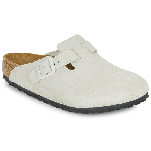 Schoenen Dames Klompen Birkenstock Boston LEVE Corduroy Antique White Beige