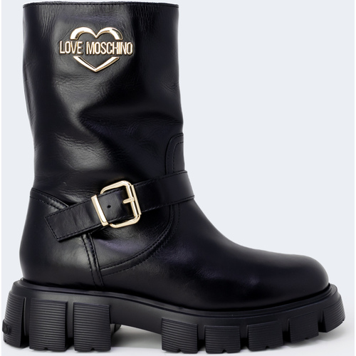 Schoenen Dames Laarzen Love Moschino GOLD LOGO JA24495G0F Zwart