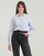 Textiel Dames Overhemden Pieces PCIRENA LS OXFORD SHIRT Wit / Blauw