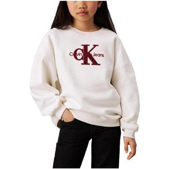 Textiel Meisjes Sweaters / Sweatshirts Calvin Klein Jeans  Wit