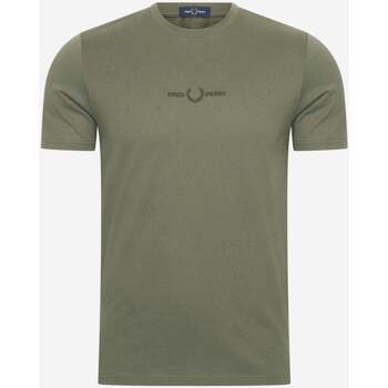 Textiel Heren T-shirts & Polo’s Fred Perry Embroidered t-shirt Groen