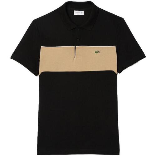 Textiel Heren T-shirts & Polo’s Lacoste Colour Block Polo Shirt Black/Beige Zwart