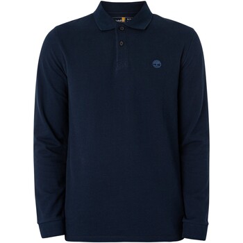 Textiel Heren Polo's lange mouwen Timberland Slim Fit Poloshirt met lange mouwen en geborduurd logo Blauw