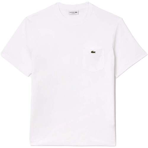 Textiel Heren T-shirts & Polo’s Lacoste Chest Pocket Cotton T-Shirt White Wit