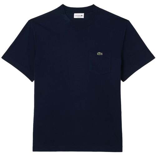 Textiel Heren T-shirts & Polo’s Lacoste Chest Pocket Cotton T-Shirt Midnight Blue Blauw