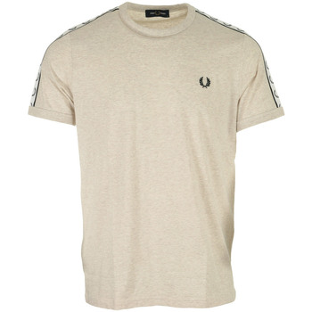 Textiel Heren T-shirts korte mouwen Fred Perry Ringer T-Shirt Beige