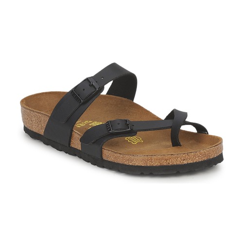 Schoenen Leren slippers Birkenstock MAYARI Zwart