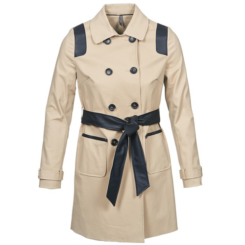 Textiel Dames Trenchcoats Naf Naf BARTABA Beige / Zwart