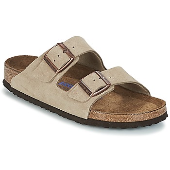 Schoenen Dames Leren slippers Birkenstock ARIZONA SFB Taupe