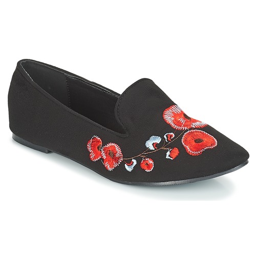 Schoenen Dames Mocassins Moony Mood JASMINY Zwart / Bloem