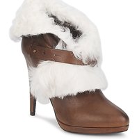 Chaussures Femme Bottines Roberto Cavalli QPS586-PJ027 Marron / Blanc