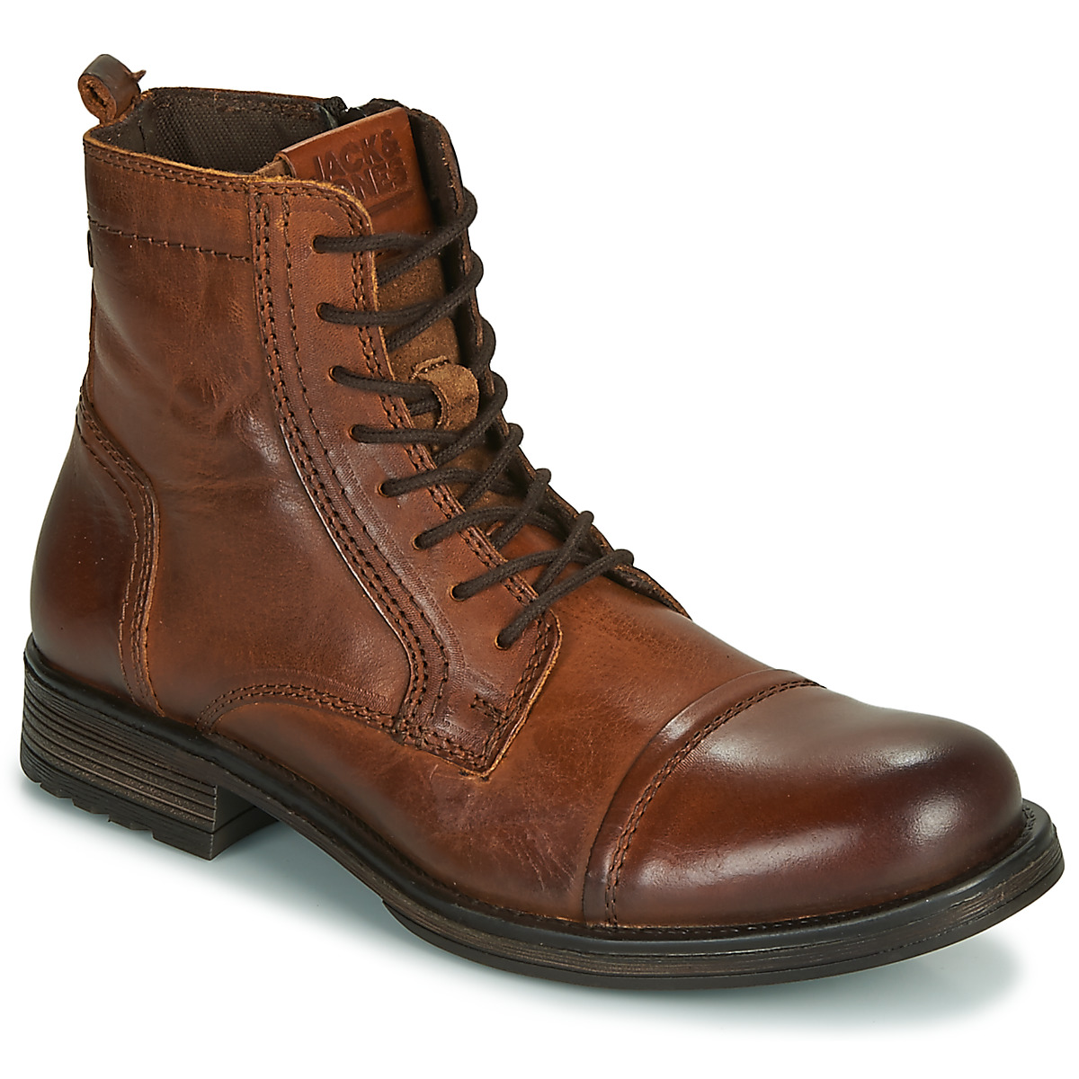 Schuhe Herren Boots Jack & Jones JFW RUSSEL LEATHER Kognac