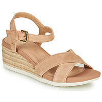 Schuhe Damen Sandalen / Sandaletten Geox D ISCHIA CORDA Beige