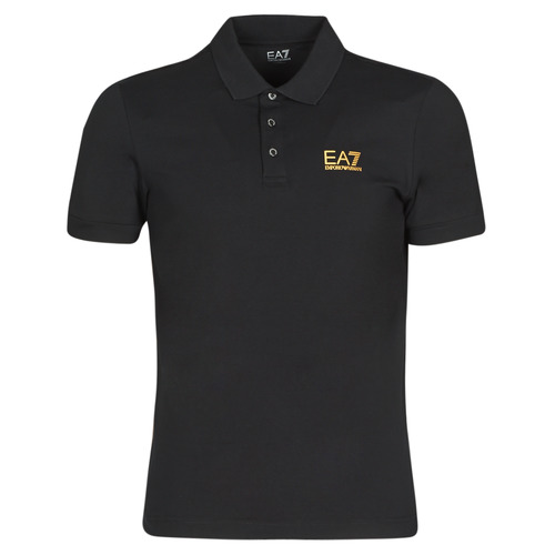 Vêtements Homme Polos manches courtes Emporio Armani EA7 TRAIN CORE ID M PO Noir/Doré