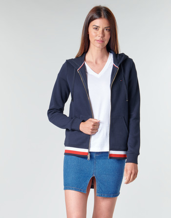 Kleidung Damen Sweatshirts Tommy Hilfiger HERITAGE ZIP THROUGH HOODIE Marineblau